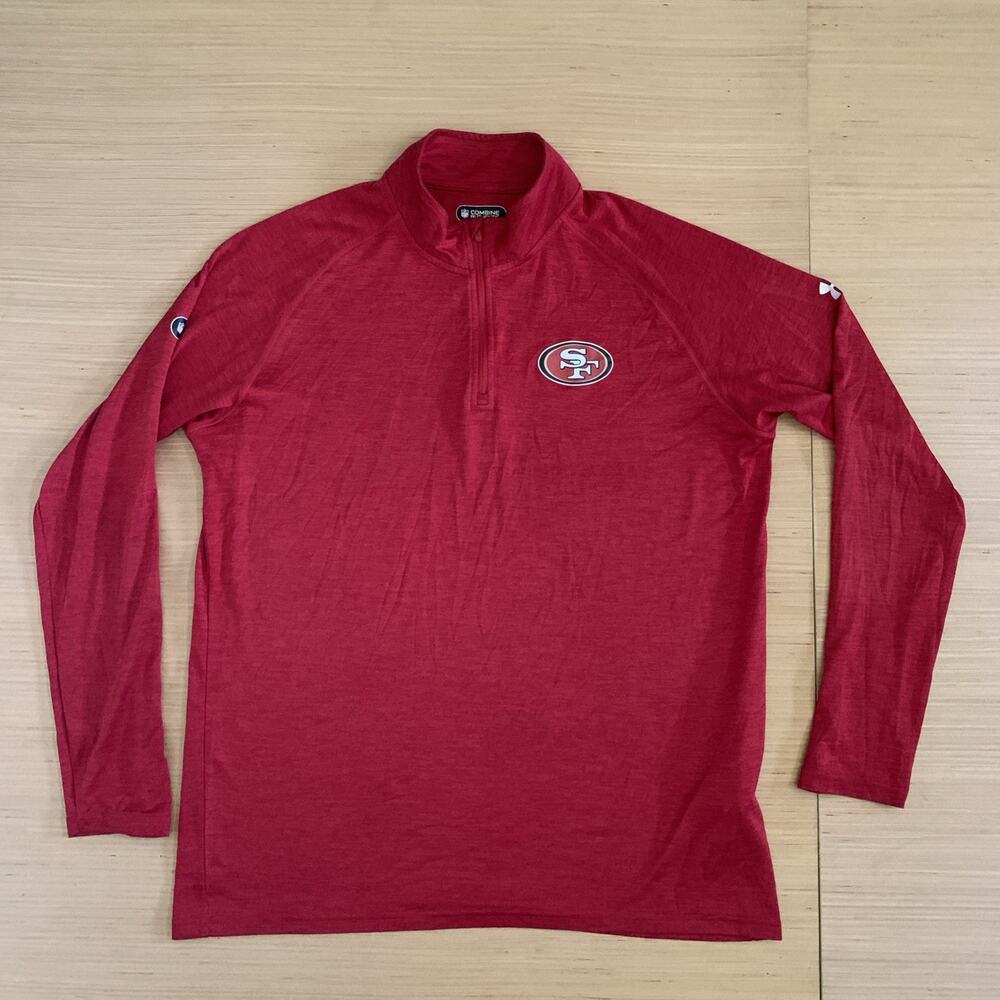 Under Armour Loose Combine Men's Size L San Francisco 49ers 1/4 Zip NFL T-Shirt